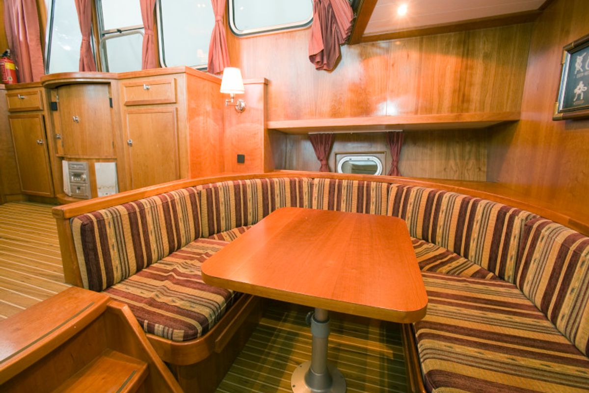 Salon of Drait 39, a De Drait Classicline 1300 motorboat at Drachten, Netherlands