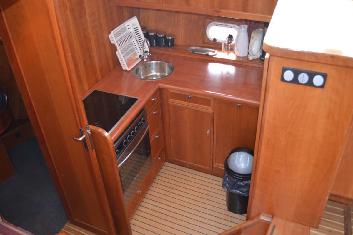 Galley of Drait 39, a De Drait Classicline 1300 motorboat at Drachten, Netherlands