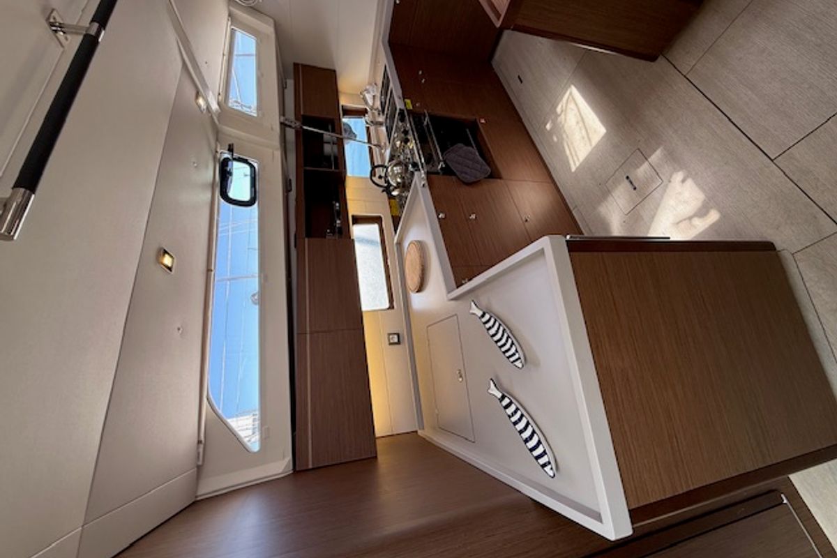 Galley of COOKIE, a Beneteau Oceanis 46.1 sailboat at Preveza, Greece