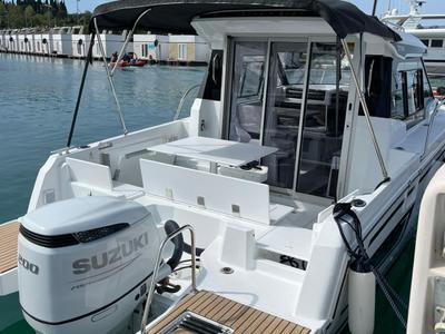 Deck of Medolino, a Jeanneau Merry Fisher 795 Series 2 motorboat at Grad Pula, Croatia