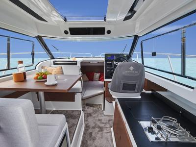 Salon of Medolino, a Jeanneau Merry Fisher 795 Series 2 motorboat at Grad Pula, Croatia