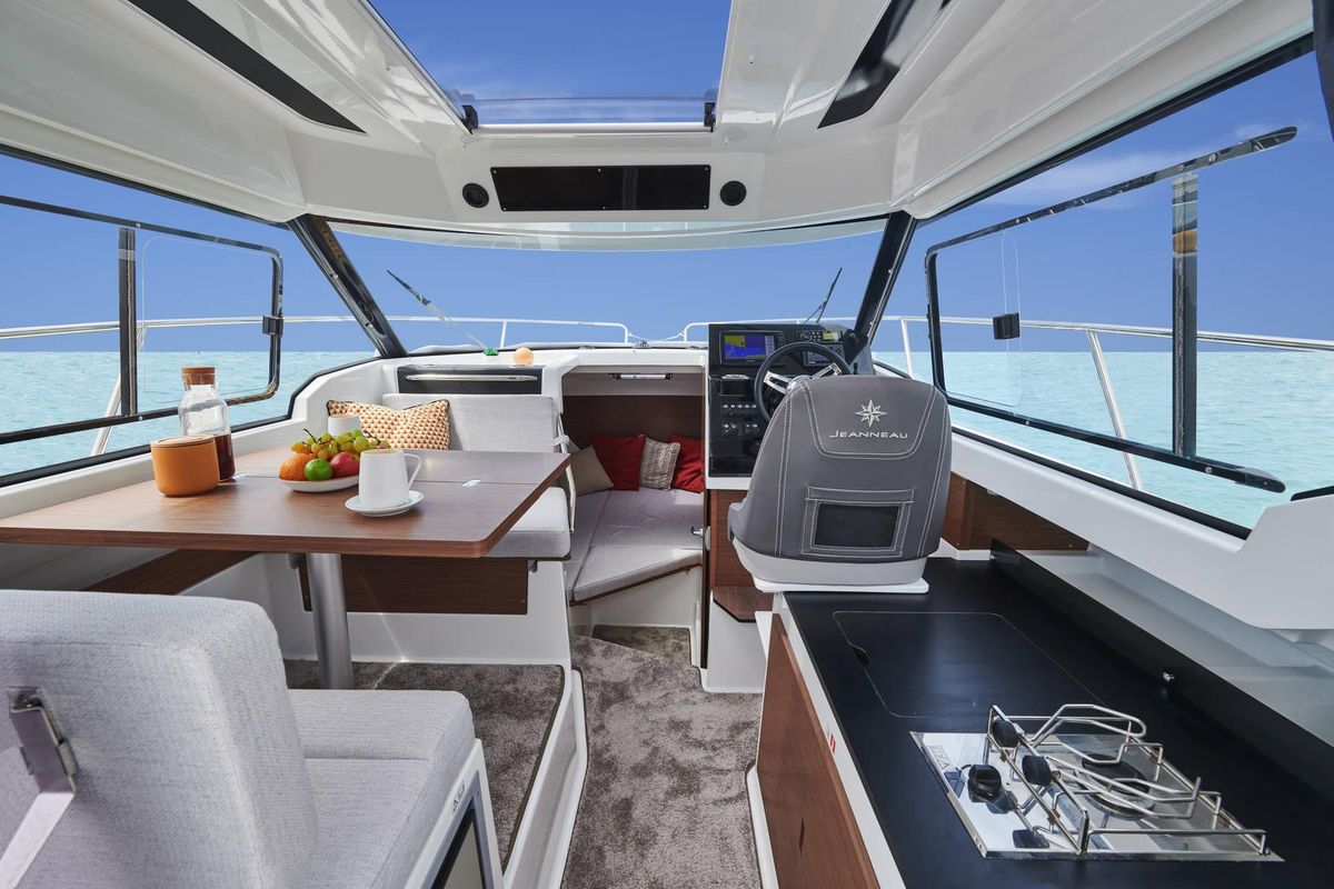 Salon of Medolino, a Jeanneau Merry Fisher 795 Series 2 motorboat at Grad Pula, Croatia
