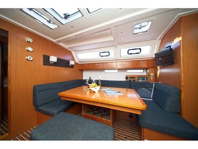 Salon of MH 47, a Bavaria Cruiser 46 sailboat at Murter, Croatia