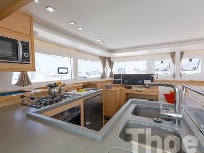 Galley of Thoe, a Lagoon 450 Fly catamaran at Kos, Greece