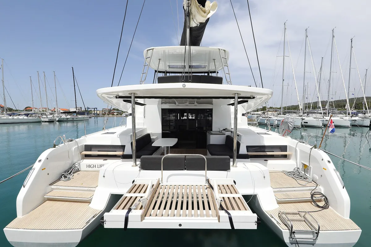 Exterior view of HIGH LIFE, a Lagoon 50 catamaran at Općina Sukošan, Croatia