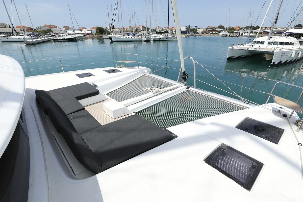 Deck of HIGH LIFE, a Lagoon 50 catamaran at Općina Sukošan, Croatia