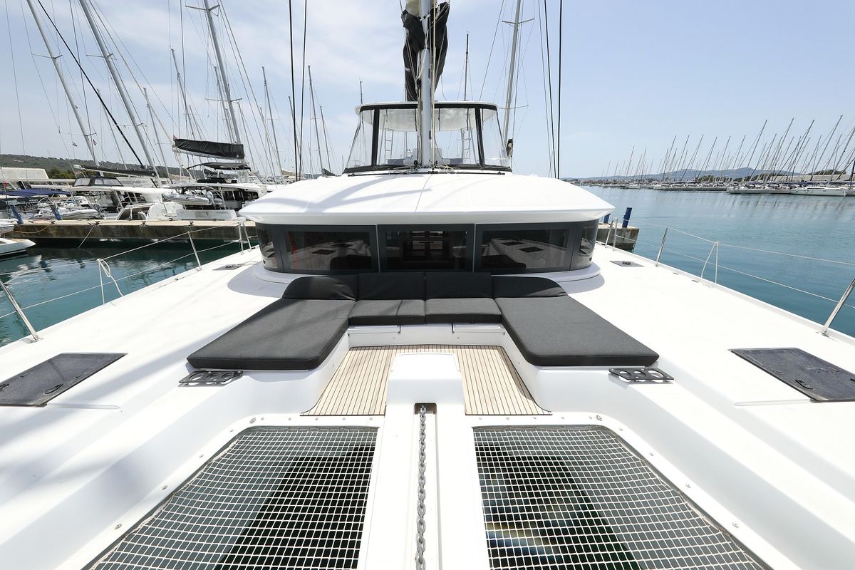Deck of HIGH LIFE, a Lagoon 50 catamaran at Općina Sukošan, Croatia