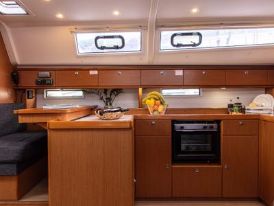 Galley of Pandora, a Bavaria Cruiser 51 sailboat at Athens, Greece
