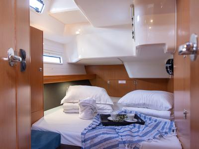 Cabin on Pandora, a Bavaria Cruiser 51 sailboat at Athens, Greece