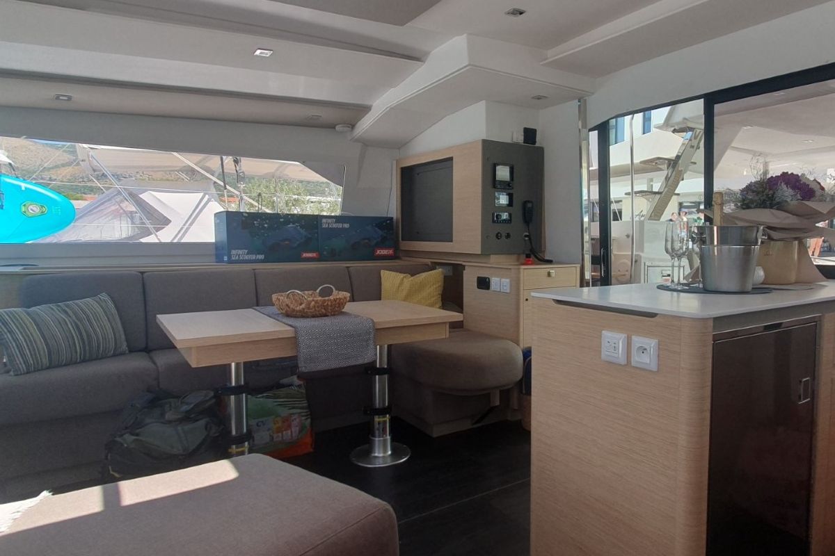 SUNRISE, a Fountaine Pajot Aura 51 catamaran at Seget Donji, Croatia
