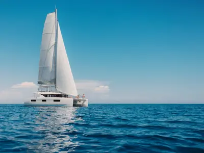 Paradise, a Lagoon Lagoon 46 Iconic catamaran at Seychelles, Eden Island Marina, Seychelles