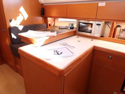 Galley of Euphoria, a Bavaria Cruiser 51 sailboat at Castellammare di Stabia, Italy