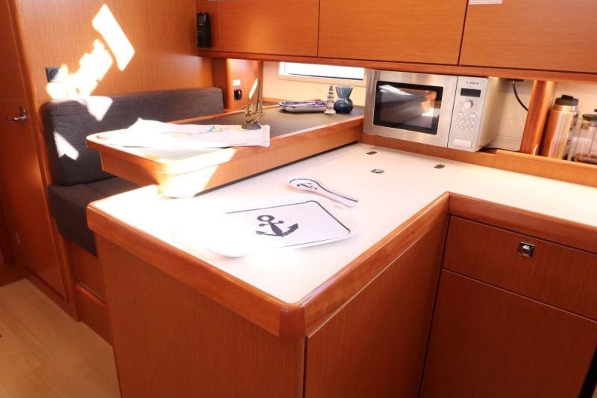 Galley of Euphoria, a Bavaria Cruiser 51 sailboat at Castellammare di Stabia, Italy