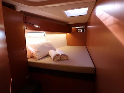 Cabin on Euphoria, a Bavaria Cruiser 51 sailboat at Castellammare di Stabia, Italy