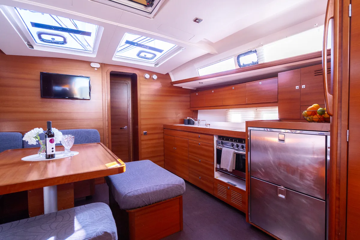 Salon of Cygnus, a Dufour 460 Grand Large sailboat at Grad Pula, Croatia