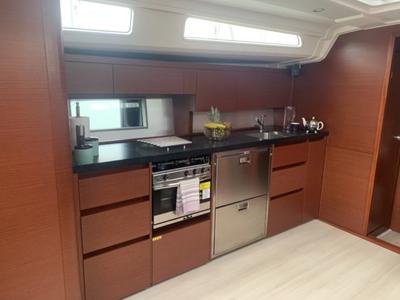 Galley of Aktea, a Hanse Yachts Hanse 508 sailboat at Lavreotiki Municipal Unit, Greece