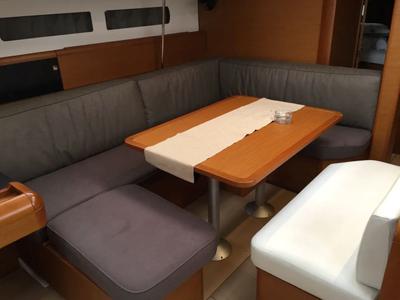 Salon of Malin II, a Jeanneau Sun Odyssey 479 sailboat at Seget Donji, Croatia