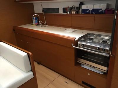 Galley of Malin II, a Jeanneau Sun Odyssey 479 sailboat at Seget Donji, Croatia