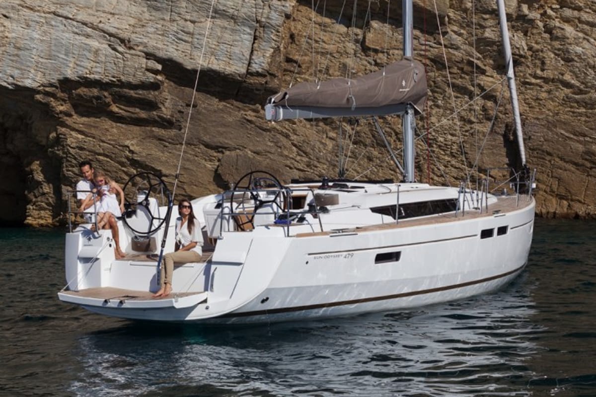 Malin II, a Jeanneau Sun Odyssey 479 sailboat at Seget Donji, Croatia