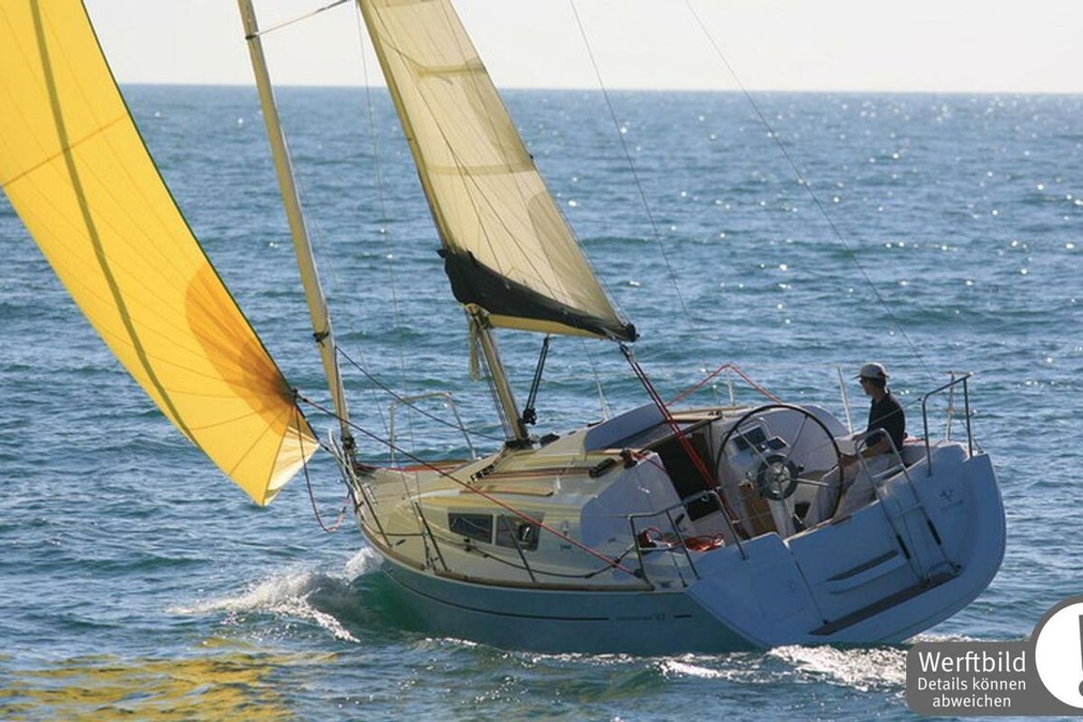 Exterior view of Storm, a Jeanneau Sun Odyssey 30i sailboat at Heiligenhafen, Germany