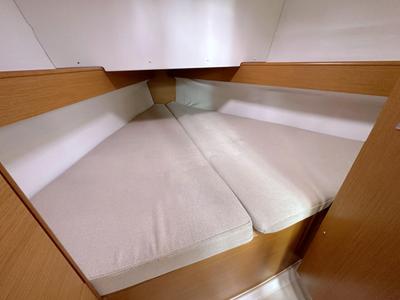 Cabin on Storm, a Jeanneau Sun Odyssey 30i sailboat at Heiligenhafen, Germany