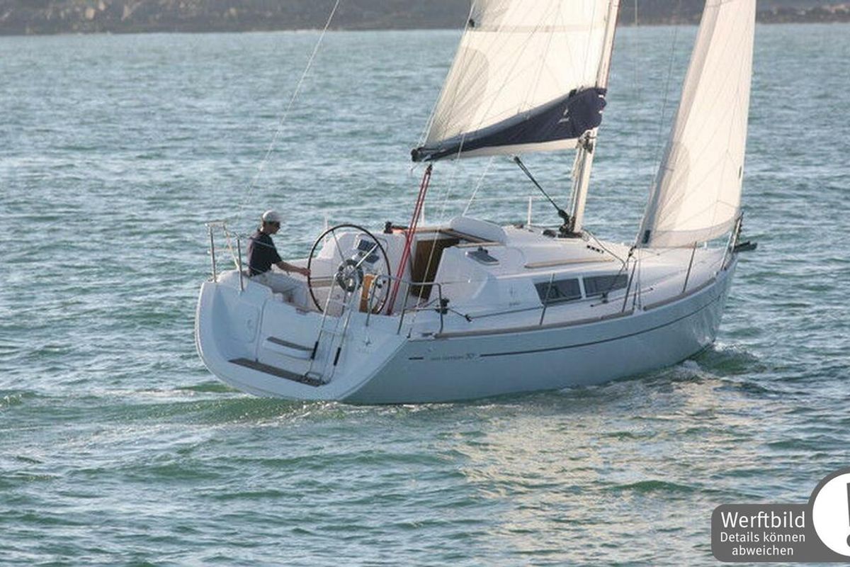 Exterior view of Storm, a Jeanneau Sun Odyssey 30i sailboat at Heiligenhafen, Germany