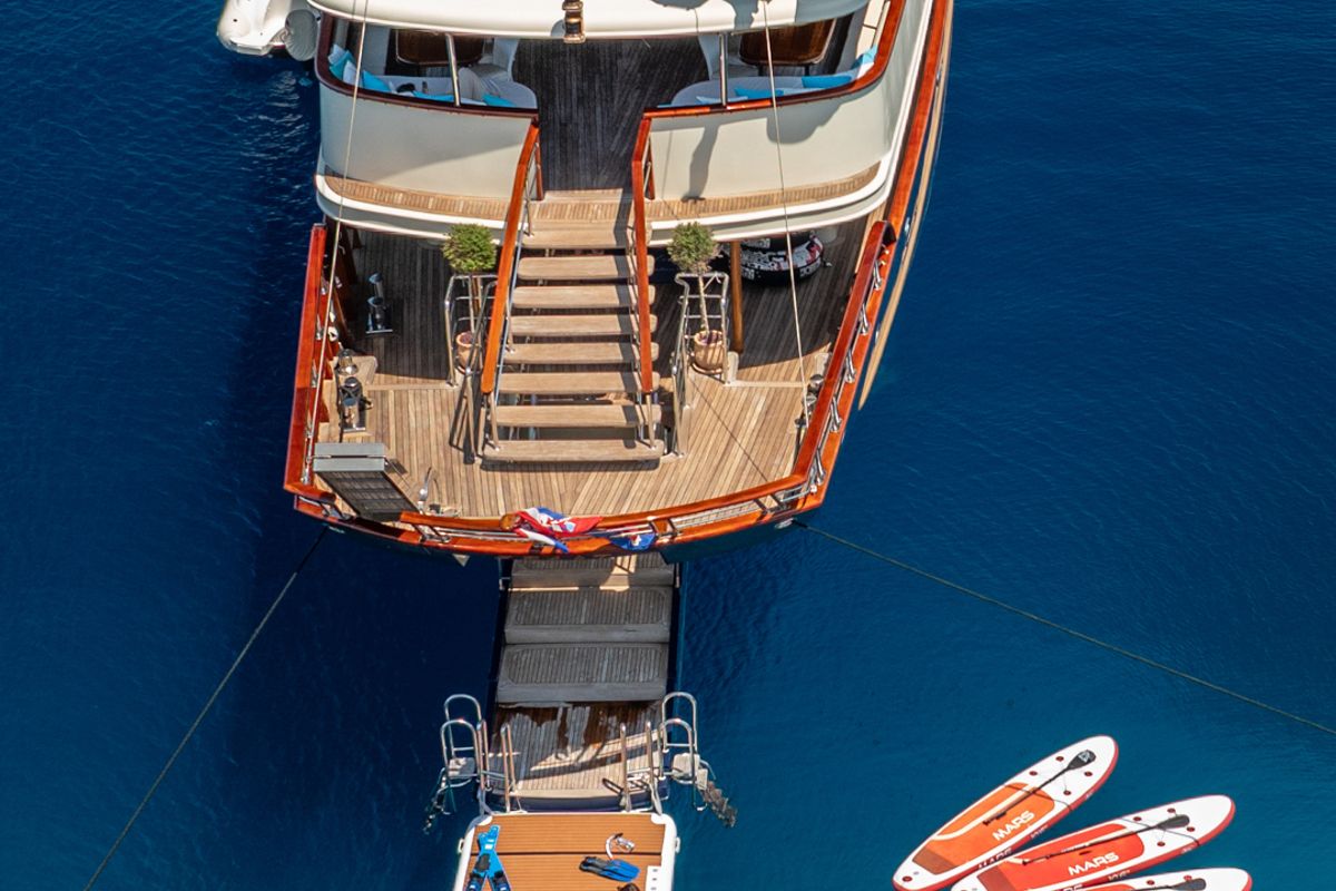 Deck of Casablanca, a Gulet Motoryacht yacht at Grad Trogir, Croatia