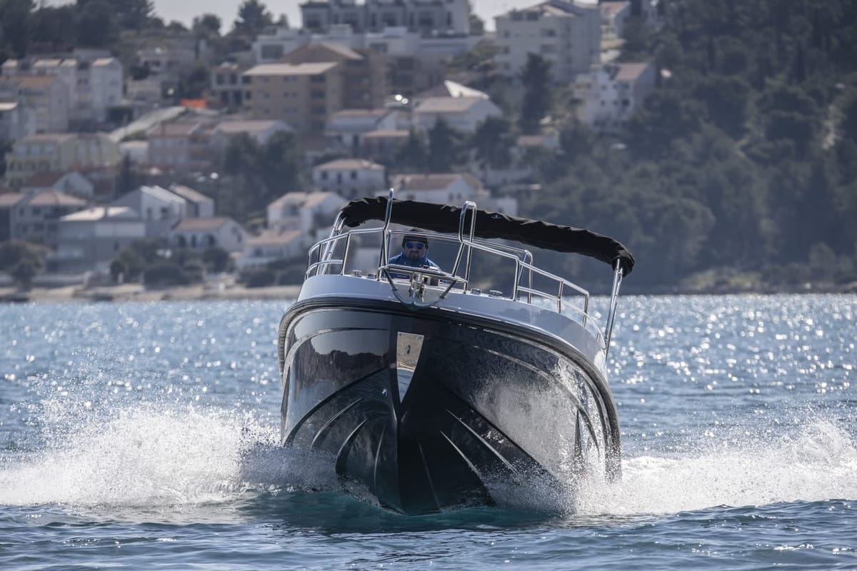 Exterior view of no name, a Gulet Arrow Abaris 23 motorboat at Grad Trogir, Croatia