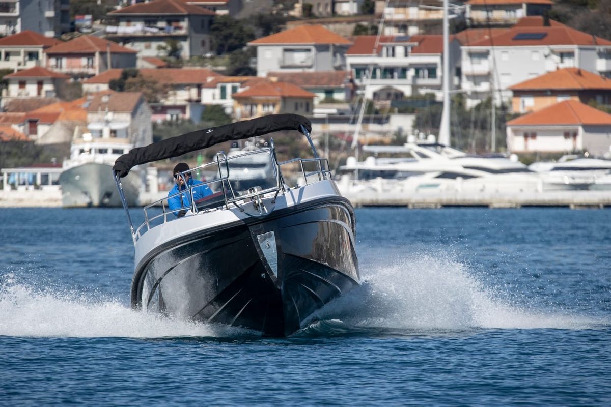 Exterior view of no name, a Gulet Arrow Abaris 23 motorboat at Grad Trogir, Croatia