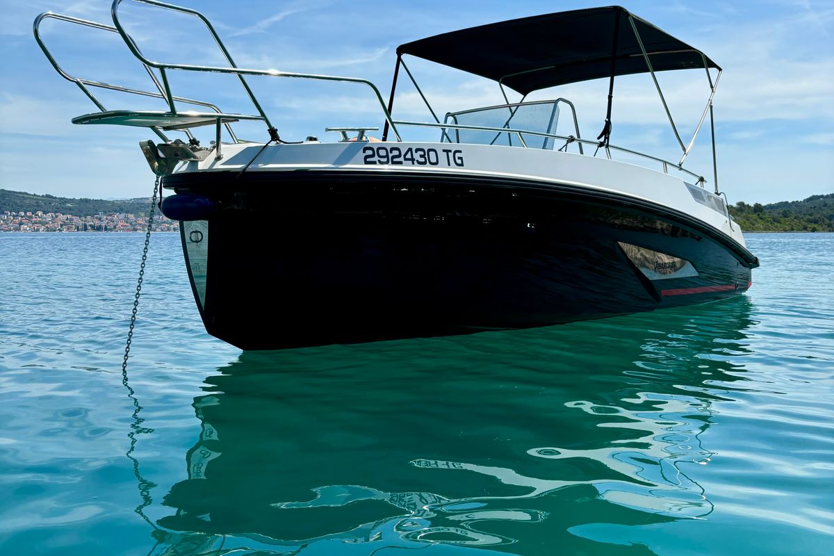 Exterior view of no name, a Gulet Arrow Abaris 23 motorboat at Grad Trogir, Croatia