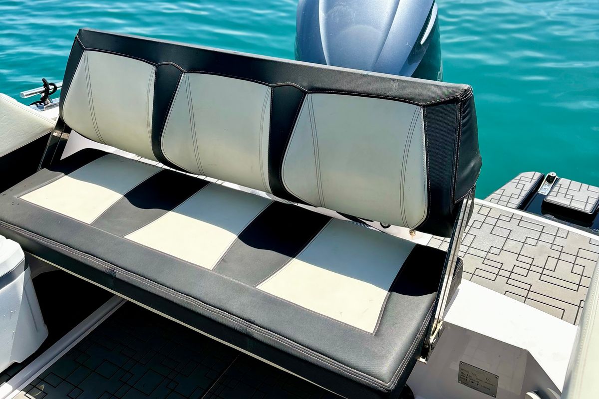 Deck of no name, a Gulet Arrow Abaris 23 motorboat at Grad Trogir, Croatia