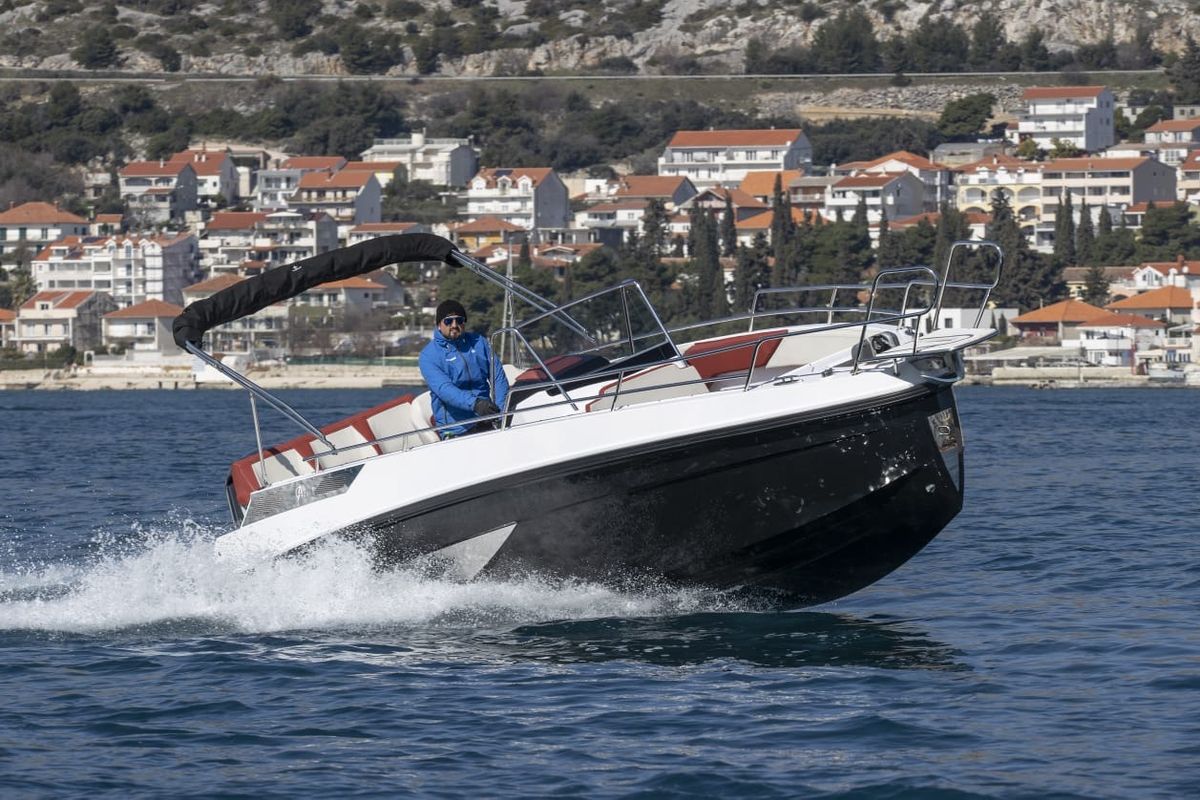 Exterior view of no name, a Gulet Arrow Abaris 23 motorboat at Grad Trogir, Croatia