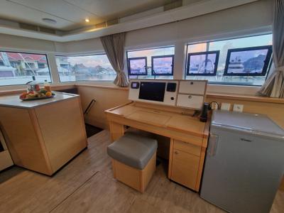Cockpit of Takamaka, a Lagoon 52 catamaran at Alameda, United States
