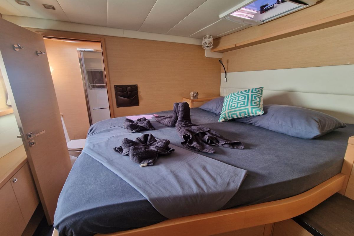 Cabin on Takamaka, a Lagoon 52 catamaran at Alameda, United States