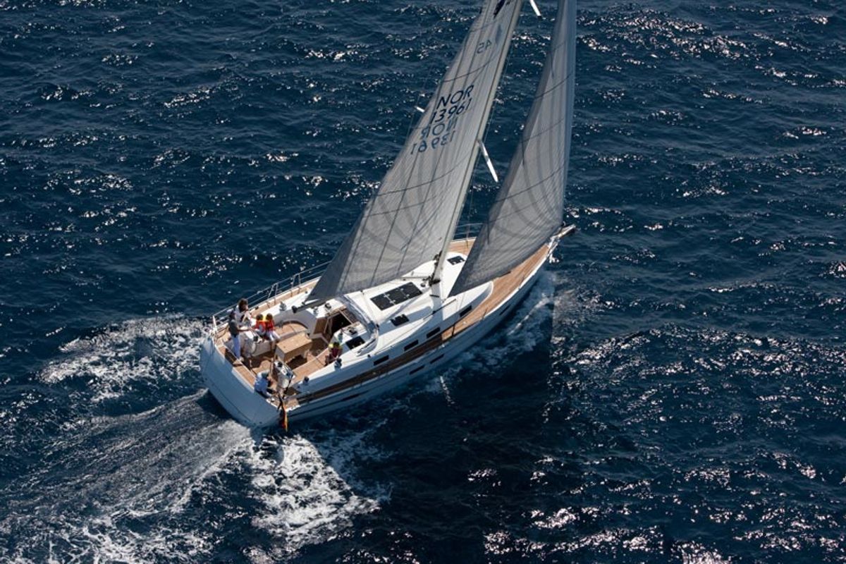 Exterior view of Star Doris, a Bavaria 45 Cruiser sailboat at Punat, Croatia