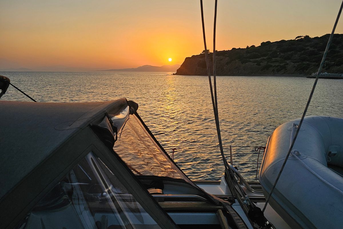 Deck of Comfort, a Jeanneau Sun Odyssey 42 i sailboat at Marina Delta Kallithea, Greece