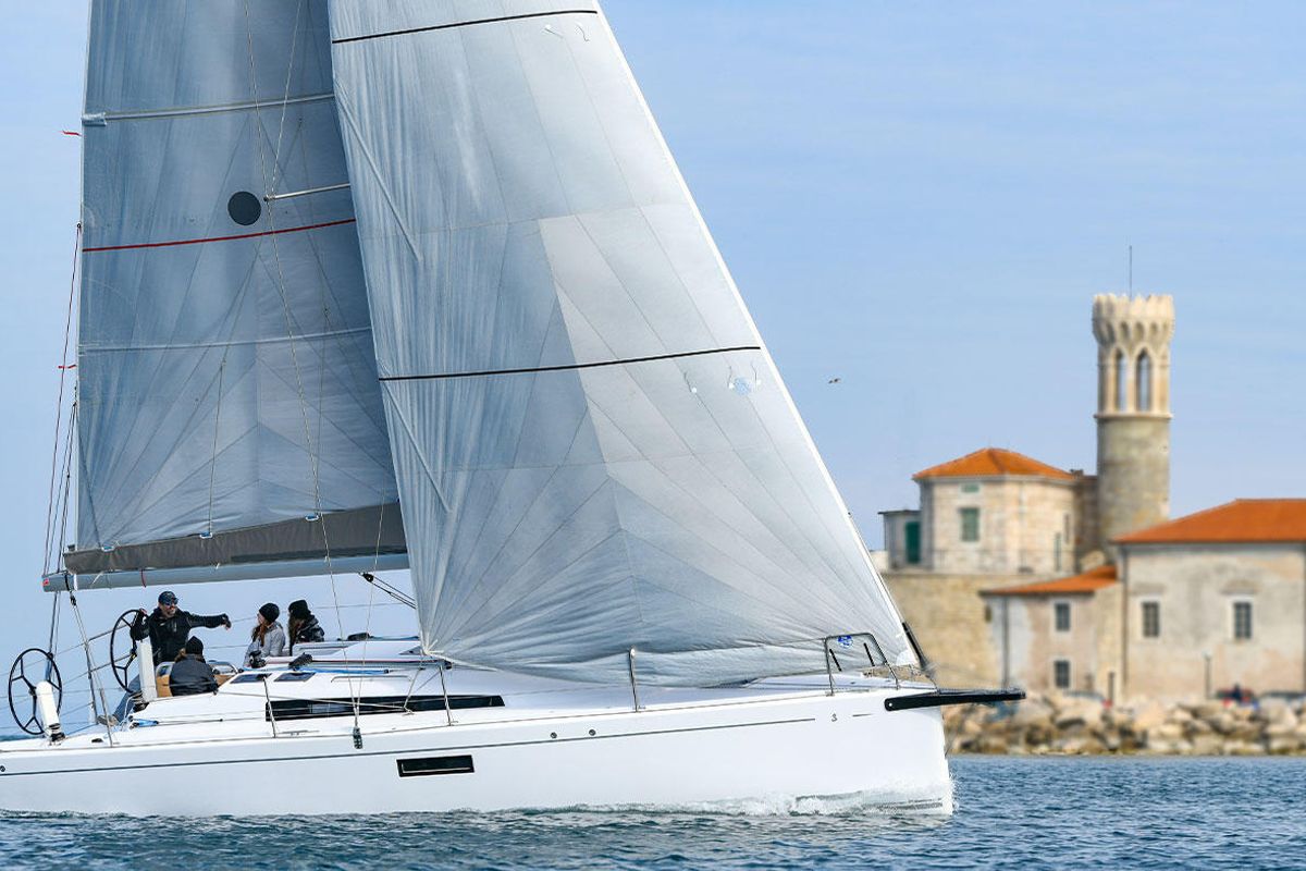 August, a Beneteau First 36 sailboat at Grad Biograd na Moru, Croatia