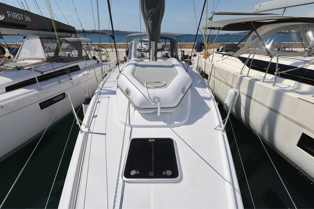 August, a Beneteau First 36 sailboat at Grad Biograd na Moru, Croatia