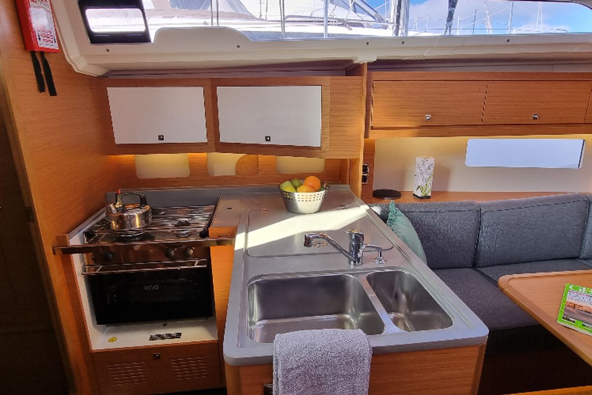 Galley of Vasco, a Dufour 37 sailboat at Vallauris, France