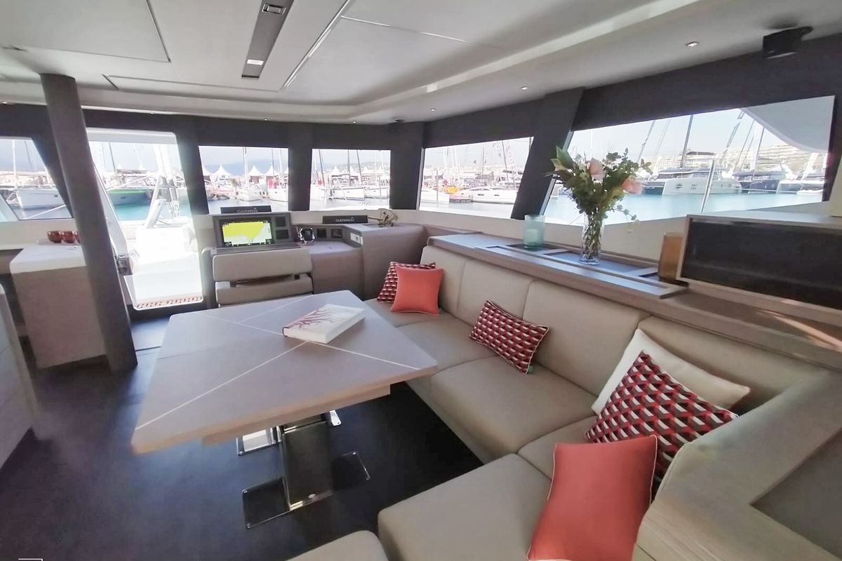 Galley of Liberta', a Fountaine Pajot Samana 59 catamaran at Castellammare di Stabia, Italy