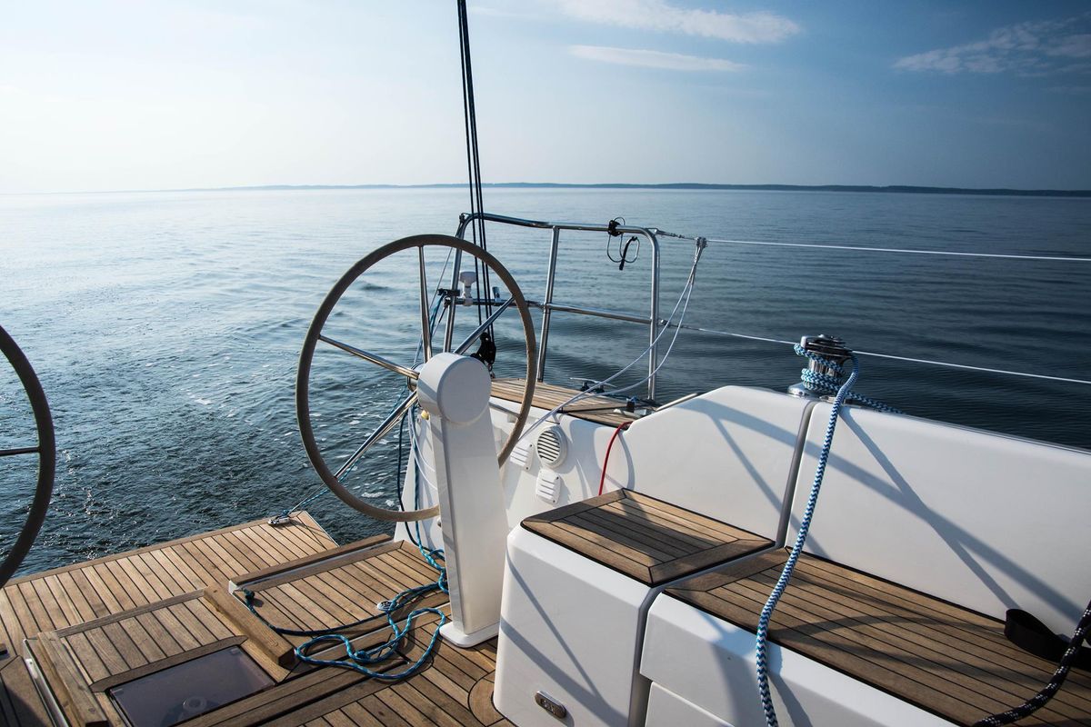 Cockpit of NN2, a Scandinavia Yachts Scandinavia 35 sailboat at Grad Biograd na Moru, Croatia