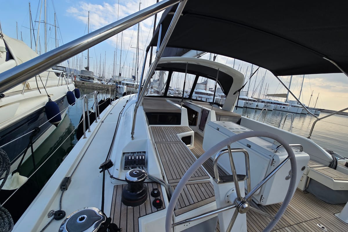 Amelia, a Beneteau Oceanis 51.1 sailboat at Athens, Greece