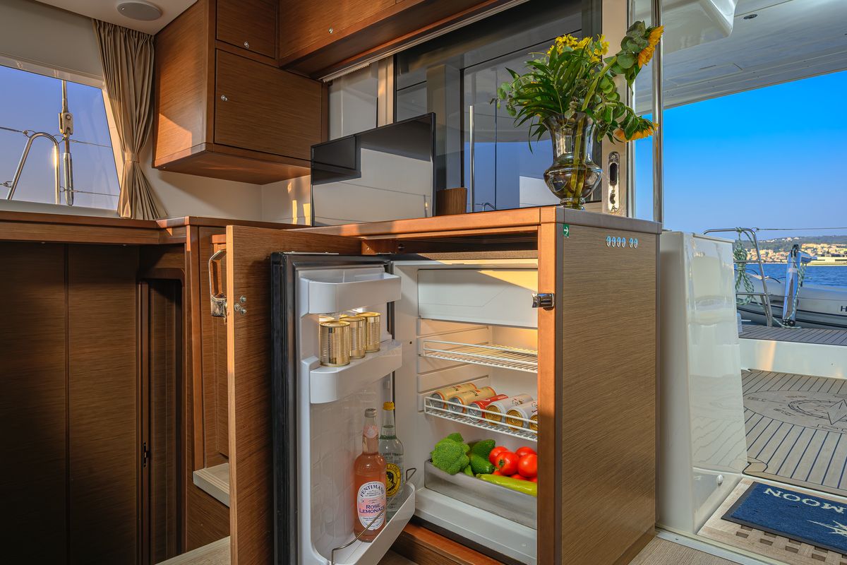 Galley of Blue Berry, a Lagoon 450 Fly catamaran at Grad Trogir, Croatia