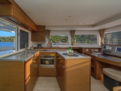 Galley of Blue Berry, a Lagoon 450 Fly catamaran at Grad Trogir, Croatia