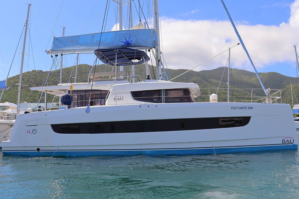 Fortunate Sun, a Bali 4.6 catamaran at Road Town, British Virgin Islands