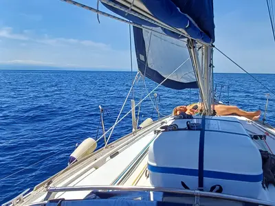 Cabin 1, a Dufour Dufour 40 sailboat at Capo d'Orlando, Italy
