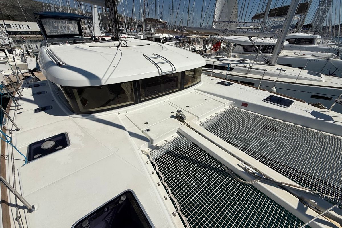 Deck of Cava, a Lagoon 39 catamaran at Lavreotiki Municipal Unit, Greece