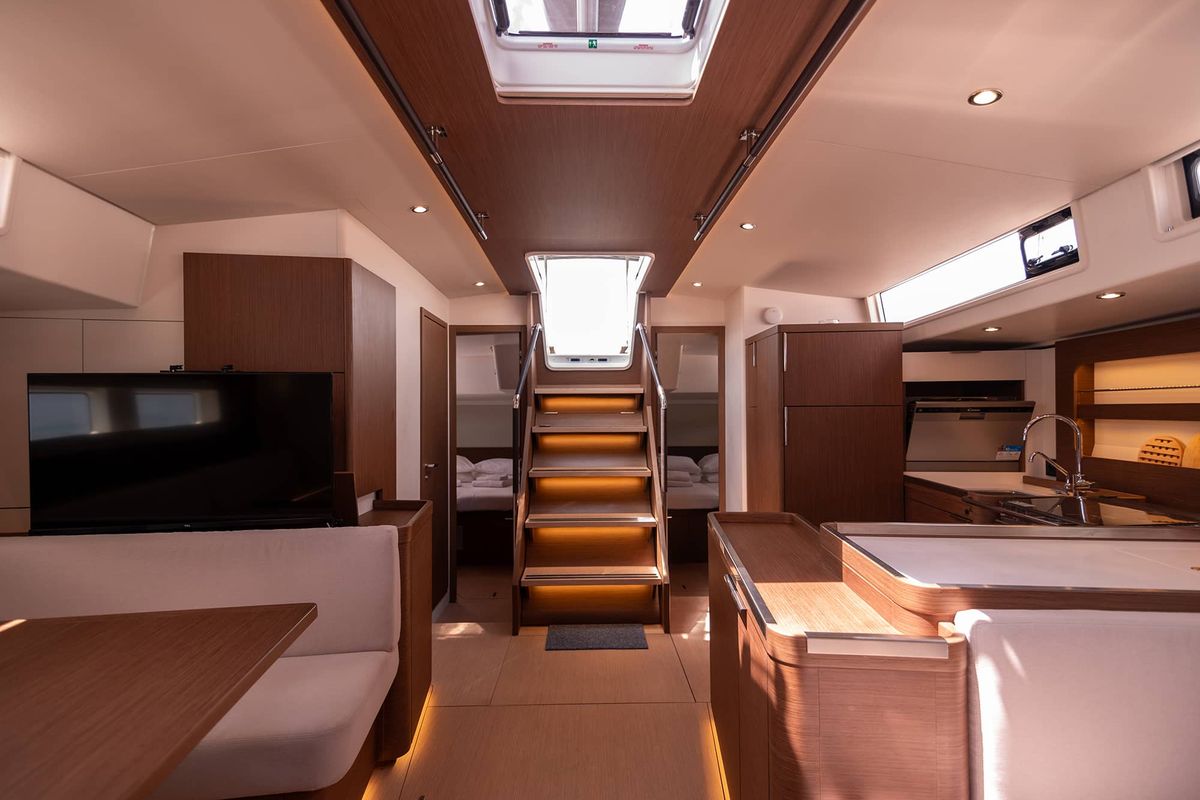 Salon of Spring Song, a Beneteau Oceanis 54 sailboat at Grad Kaštela, Croatia