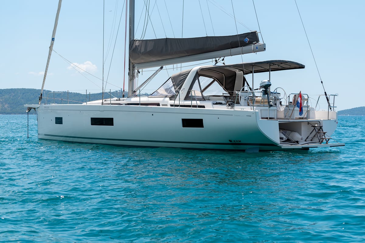 Spring Song, a Beneteau Oceanis 54 sailboat at Grad Kaštela, Croatia