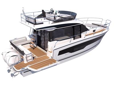 Lino, a Jeanneau Merry Fisher 1095 Fly Serie2 motorboat at Grad Biograd na Moru, Croatia